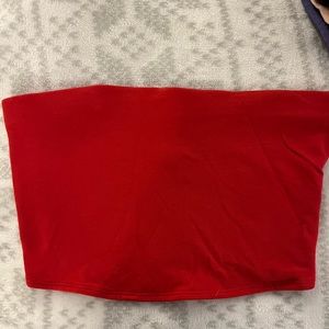 Cropped Tube top, Red, From H&M, size S